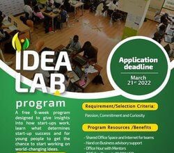 The Bank of Industry idea Lab program 2022 for Idea stage entrepreneurs.