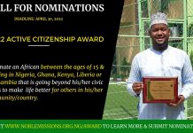 Active Citizenship Award 2022 for Young Africans